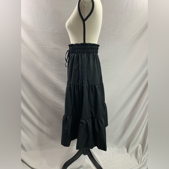Black Boho Tiered Ruched Skirt - Picture 10 of 11